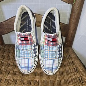 Tommy Hilfiger Womens Plaid Slip-On‎ Shoes Sneakers TWOAKLYN3. 7.5